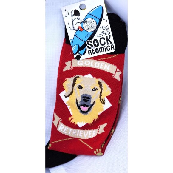 Sock Atomica Comfy One Size Fits Most Kync Custom Golden Retriever Socks | Soft - Picture 10 of 12